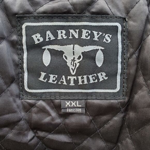 Vintage 90s y2k Barney's Leather Black Armored Moto Motorcycle Racing Jacket XL - Picture 4 of 8